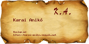 Karai Anikó névjegykártya